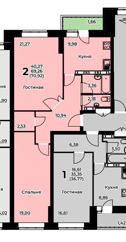 2-комнатная квартира 54